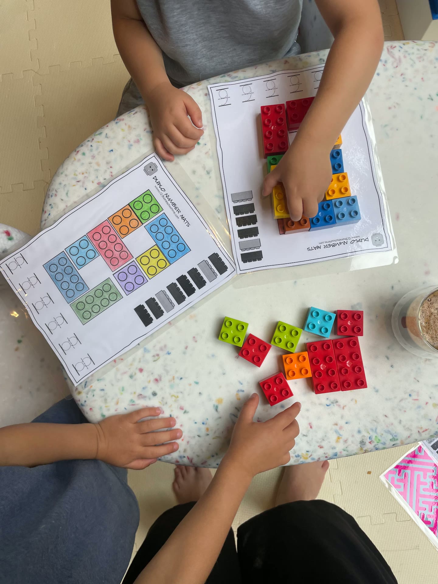 Building numbers with colourful bricks